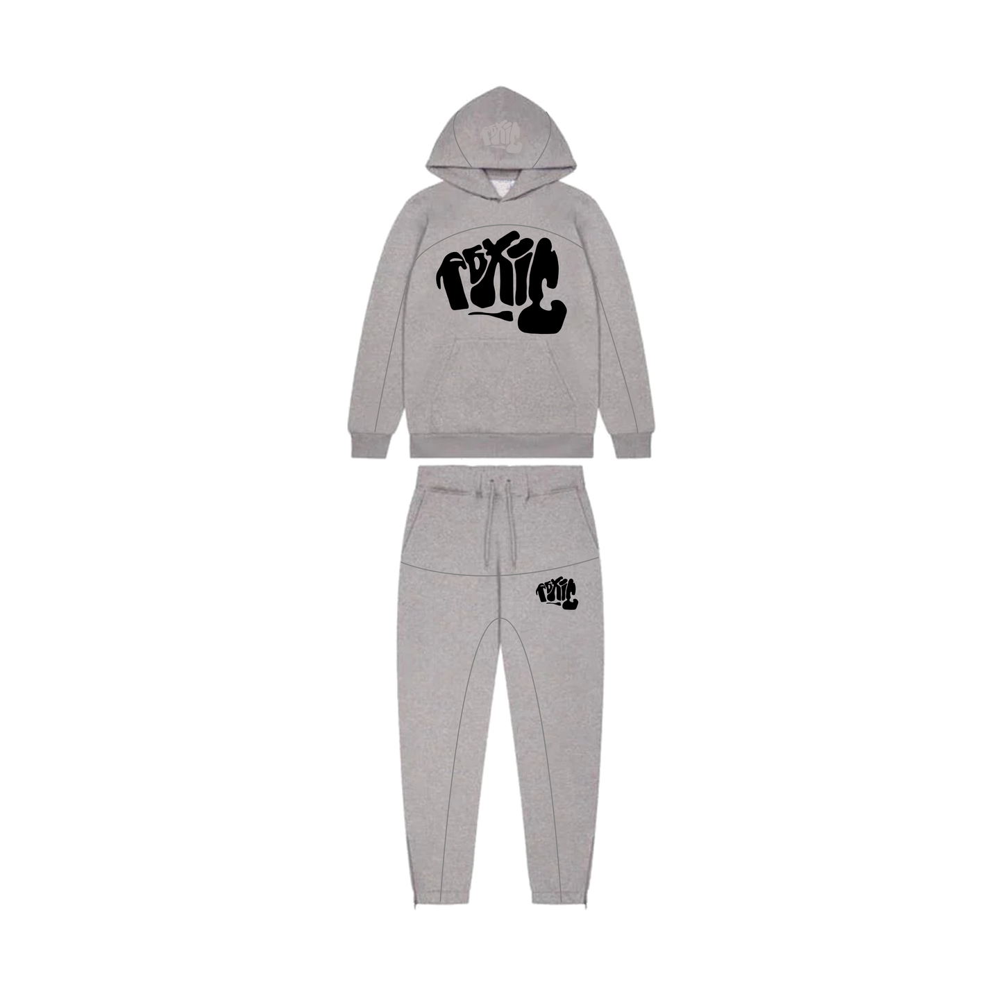 GREY TOXIC TRACKSUIT - BLACK