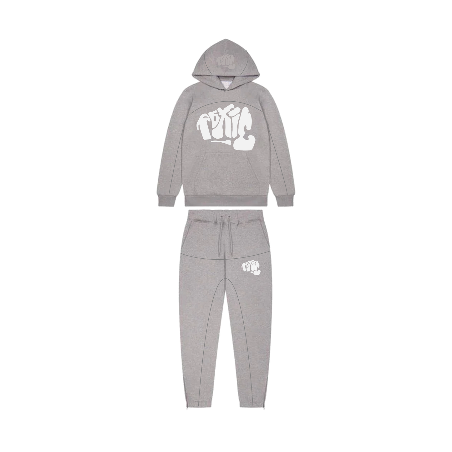 GREY TOXIC TRACKSUIT - WHITE